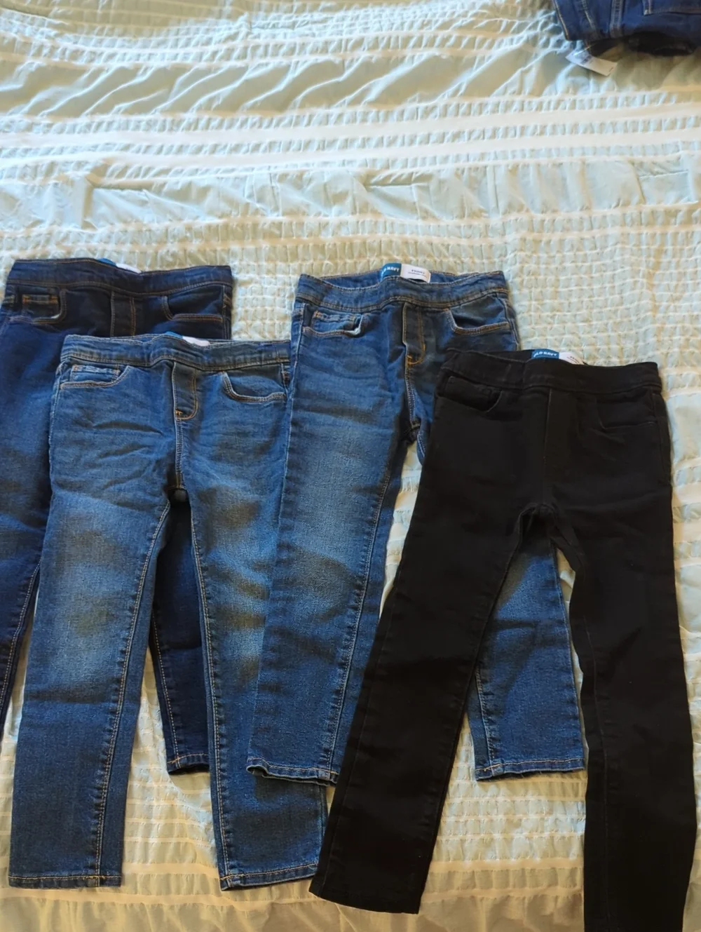 Lot of 4 - Old Navy Blue Denim and Black Jeggings, Toddler 5T